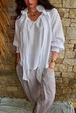 Larc Poet Blouse White